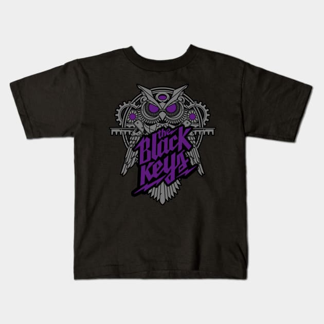 The Black Keys Funky Owl (Purple Accents) Kids T-Shirt by Recondo76